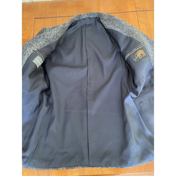 Veraci Vintage Men’s Wool Tweed Blazer Sz S Navy White Classic Academia Grandpa - Picture 2 of 16